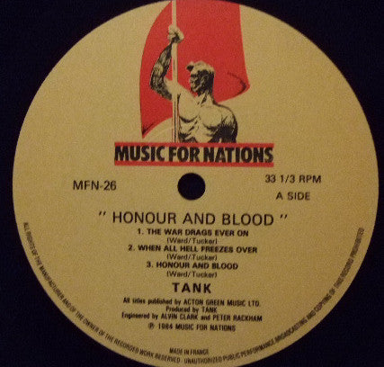 Tank (6) - Honour And Blood (LP, Album)