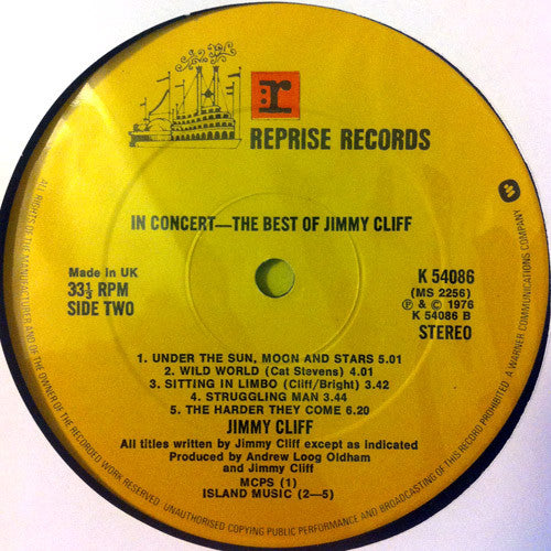 Jimmy Cliff - In Concert - The Best Of Jimmy Cliff (LP, Album)