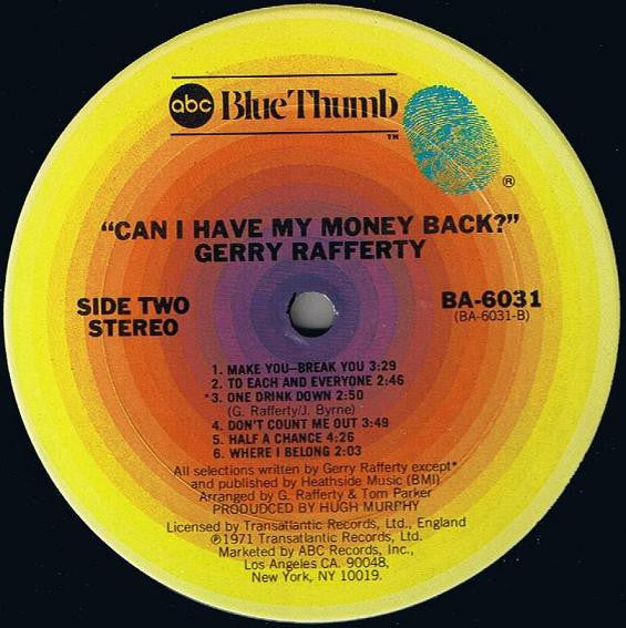 Gerry Rafferty - Can I Have My Money Back? (LP, Album, RE, San)