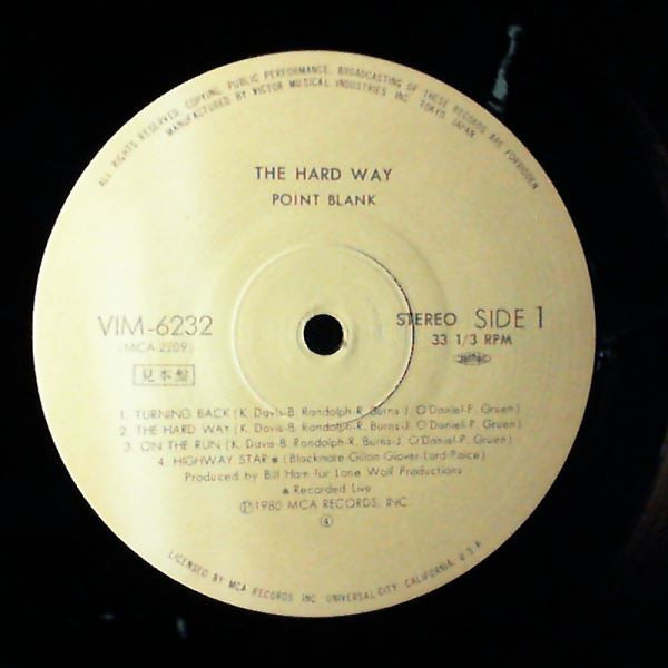 Point Blank (9) - The Hard Way (LP, Album, Promo)