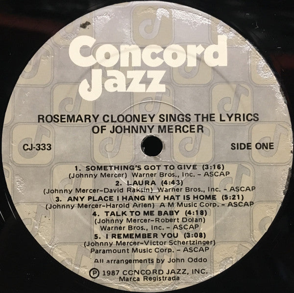 Rosemary Clooney - Rosemary Clooney Sings The Lyrics Of Johnny Merc...