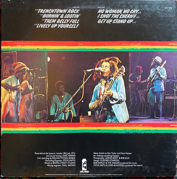 Bob Marley & The Wailers - Live! (LP, Album, San)