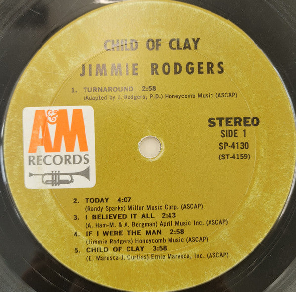 Jimmie Rodgers (2) - Child Of Clay (LP, Album, Mon)