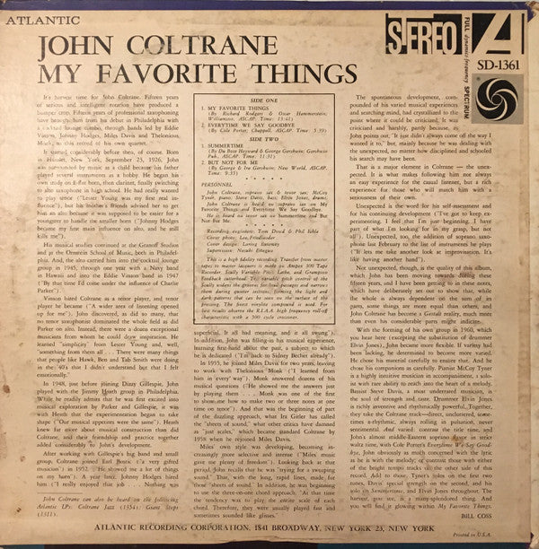 John Coltrane - My Favorite Things (LP, Album, RE)