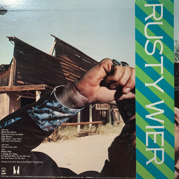 Rusty Wier - Black Hat Saloon (LP, Album, Promo)