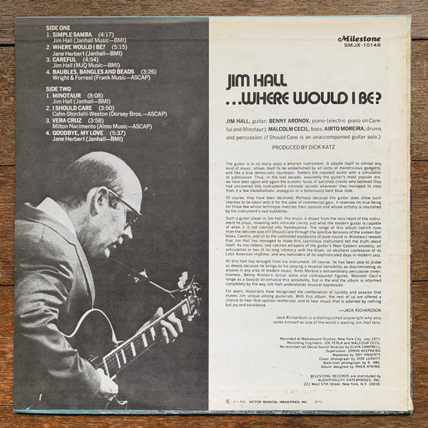 Jim Hall - ...Where Would I Be? (LP, Album)