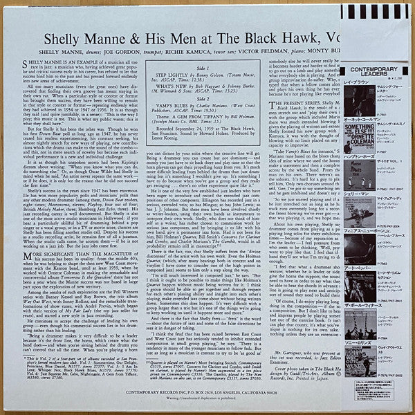 Shelly Manne & His Men - At The Black Hawk, Vol. 2 (LP, Album, RE)