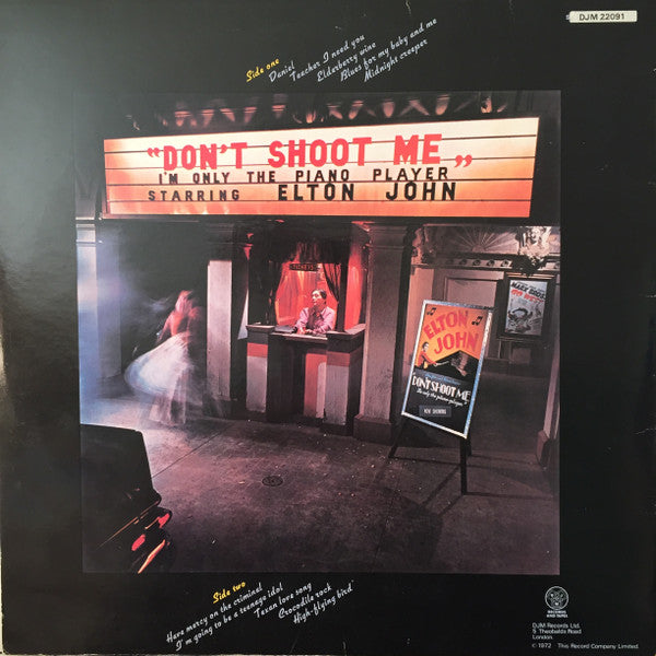 Elton John - Don't Shoot Me I'm Only The Piano Player (LP, Album, RE)