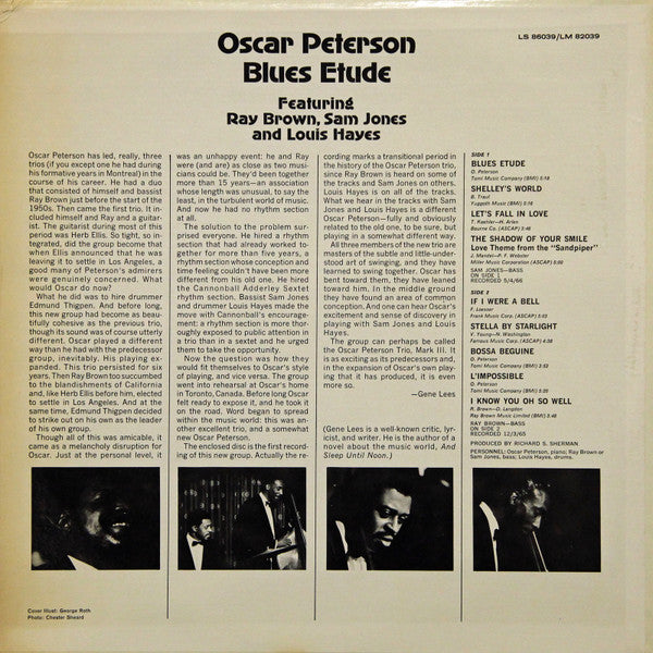 Oscar Peterson - Blues Etude (LP, Album, RP, PR-)