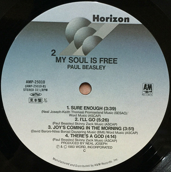 Paul Beasley - My Soul Is Free (LP, Album, Promo)