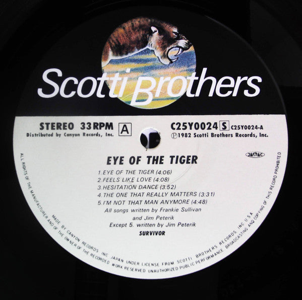 Survivor - Eye Of The Tiger (LP, Album)