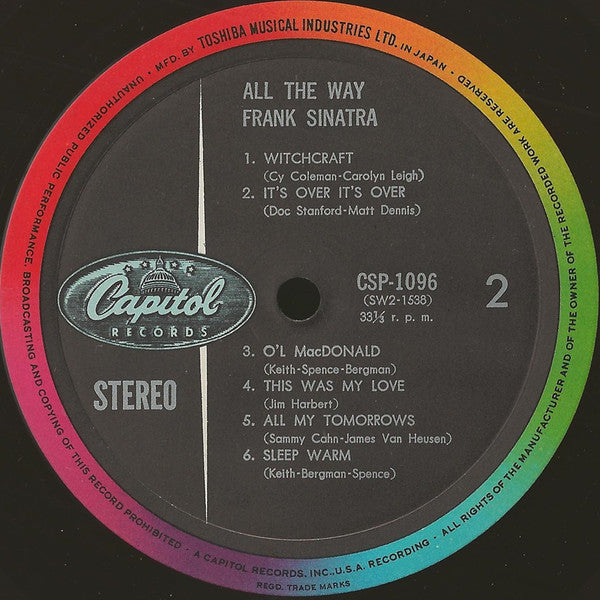 Frank Sinatra - All The Way (LP, Comp, Red)