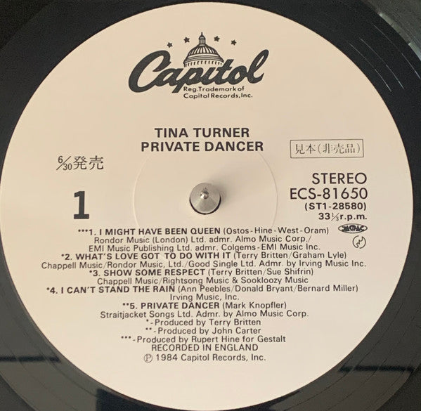 Tina Turner - Private Dancer (LP, Album, Promo, UK )