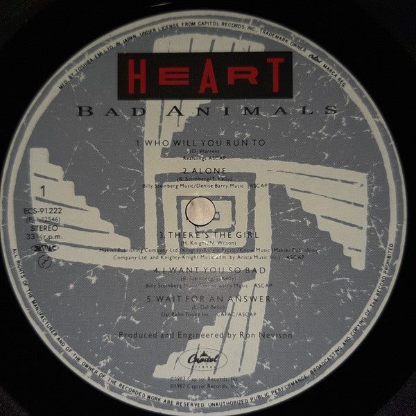 Heart - Bad Animals (LP, Album)