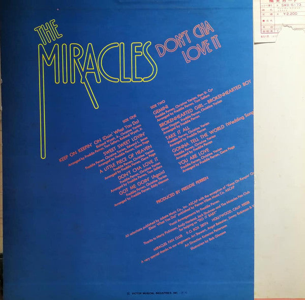 The Miracles - Don't Cha Love It (LP, Album, Promo)