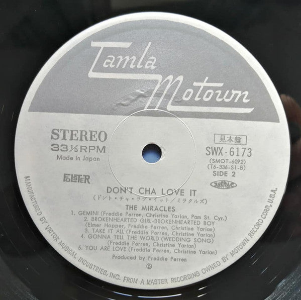 The Miracles - Don't Cha Love It (LP, Album, Promo)