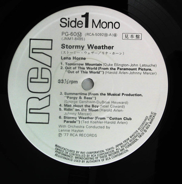 Lena Horne - Stormy Weather (LP, Album, Promo)