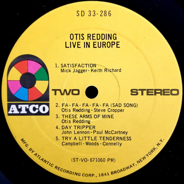 Otis Redding - Otis Redding Live In Europe (LP, Album, Pre)