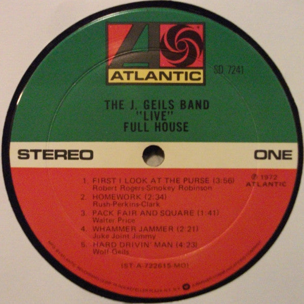 The J. Geils Band - ""Live"" Full House (LP, Album, RP, MO )
