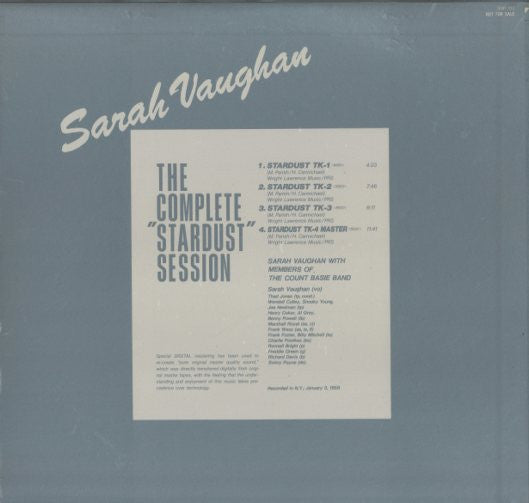 Sarah Vaughan - The Complete ""Stardust"" Sessions(12", S/Sided, Pr...