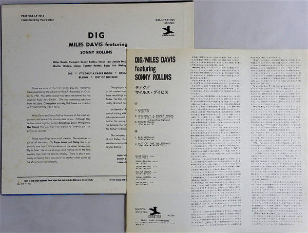 Miles Davis  Featuring  Sonny Rollins - Dig (LP, Comp, Mono, RE)