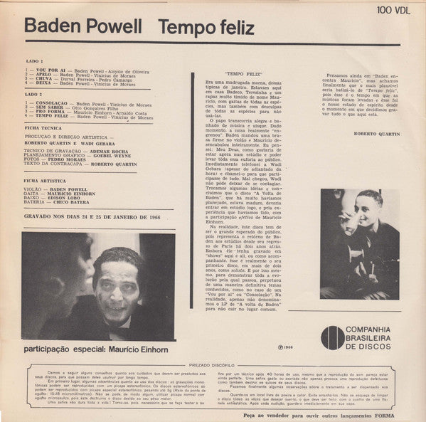Baden Powell - Tempo Feliz (LP, Album, Mono)
