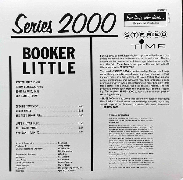 Booker Little - Booker Little (LP, Album, RE)