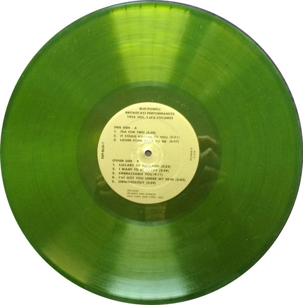 Bud Powell - Broadcast Performances 1953, Vol. 1 Of 6 Volumes(LP, Gre)