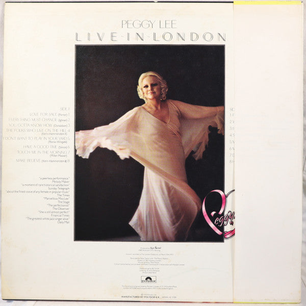 Peggy Lee - Live In London (LP, Album)