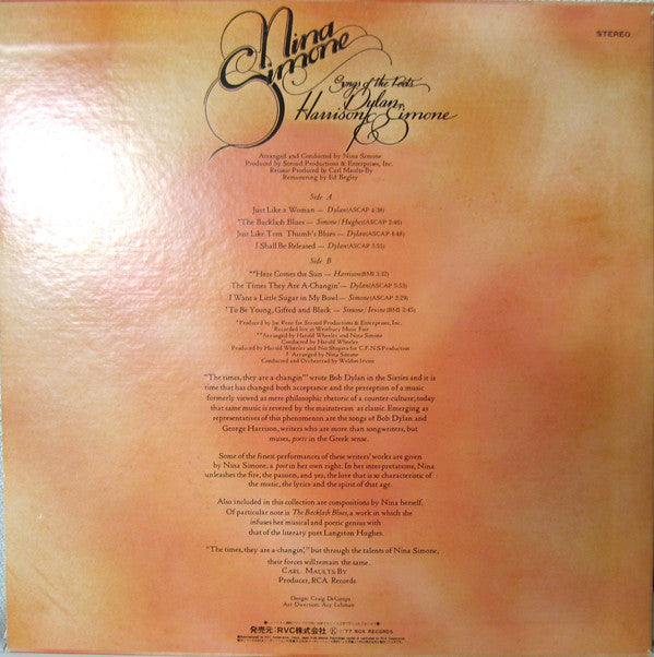 Nina Simone - Songs Of The Poets : Dylan, Harrison & Simone (LP, Comp)