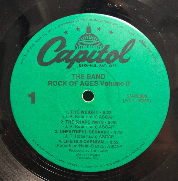 The Band - Rock Of Ages (Volume 2) (LP, Album, RE, Jac)