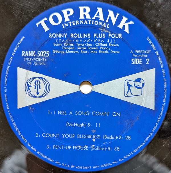 Sonny Rollins = ソニー・ロリンズ* - Plus 4 = プラス 4 (LP, Album, Mono)