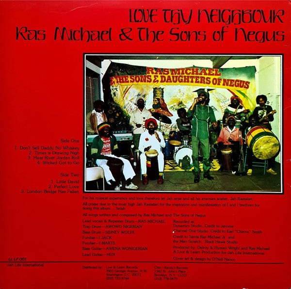 Ras Michael & The Sons Of Negus - Love Thy Neighbour (LP, Album, RP)