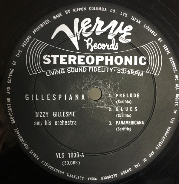 Dizzy Gillespie And His Orchestra - Gillespiana (LP, Album, Fli)