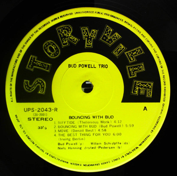 Bud Powell Trio* - Bouncing With Bud (LP, Album, RE)