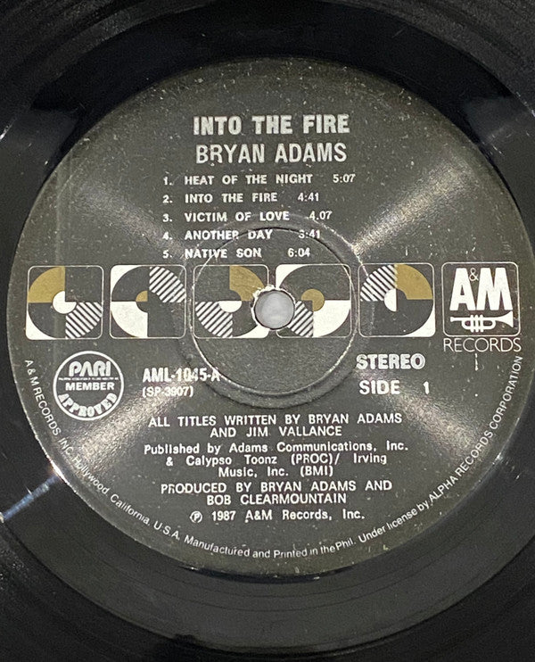 Bryan Adams - Into The Fire (LP)