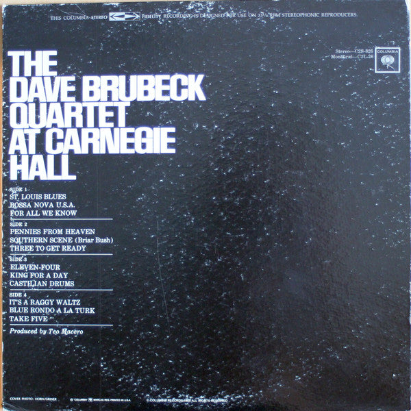 The Dave Brubeck Quartet - At Carnegie Hall (2xLP, Album, RP)