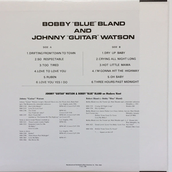 Bobby Bland - Bobby ""Blue"" Bland And Johnny ""Guitar"" Watson(LP,...