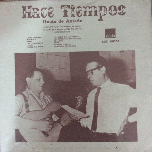Dueto De Antaño - Hace Tiempos (LP, Album)