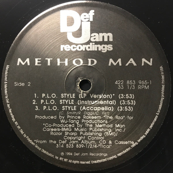 Method Man - Bring The Pain (12"", Single, RE)