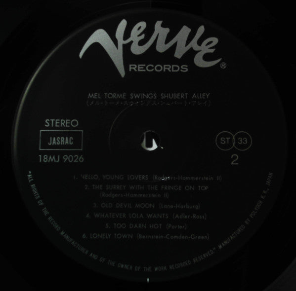 Mel Tormé - Swings Shubert Alley(LP, Album)