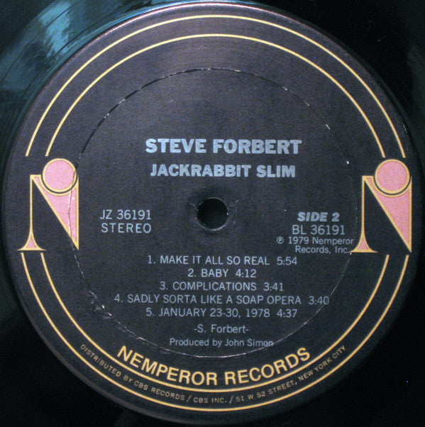 Steve Forbert - Jackrabbit Slim (LP, Album, San)