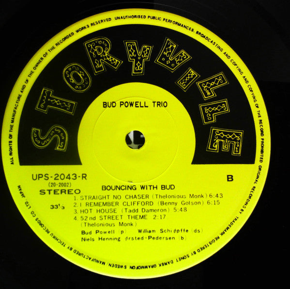 Bud Powell Trio* - Bouncing With Bud (LP, Album, RE)