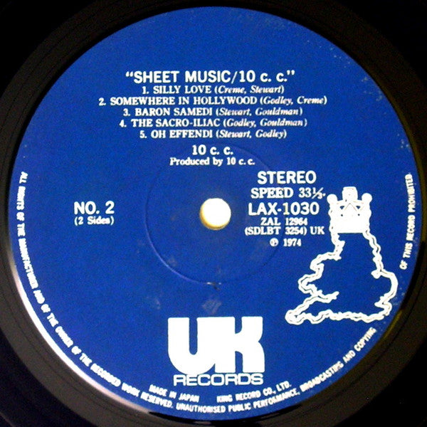 10cc - Sheet Music (LP, Album, RE)