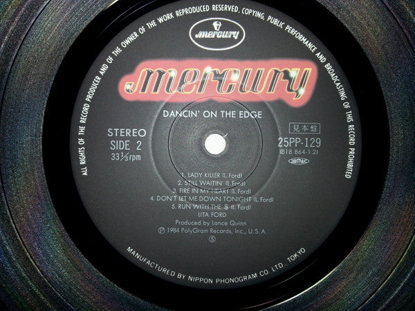Lita Ford - Dancin' On The Edge (LP, Album, Promo)