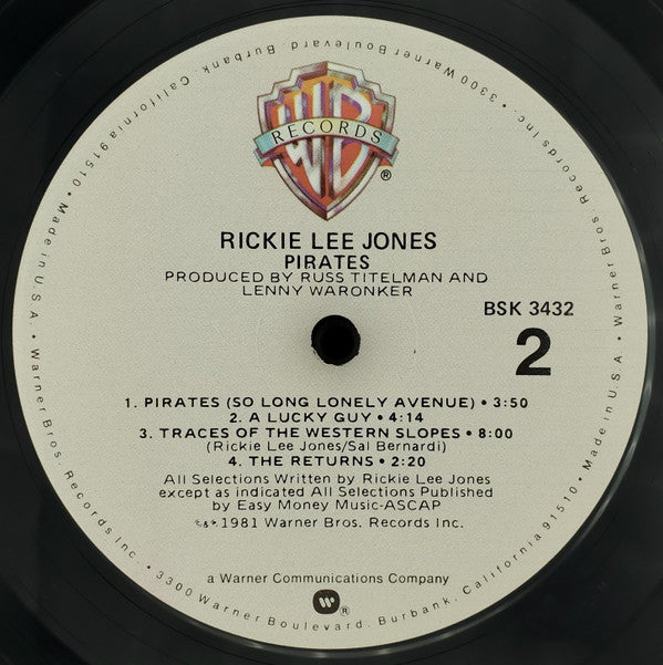 Rickie Lee Jones - Pirates (LP, Album, All)