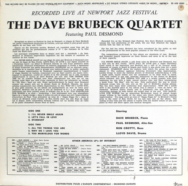 The Dave Brubeck Quartet - Recorded Live At Newport Jazz Festival(L...