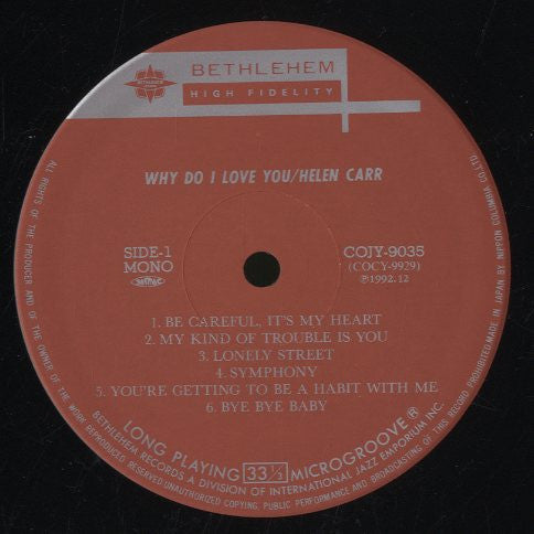 Helen Carr - Why Do I Love You  (LP, Album, Mono, Ltd, RE)