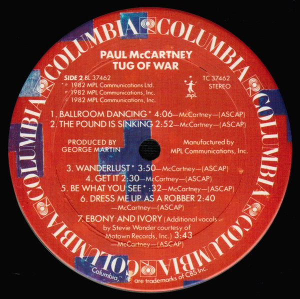 Paul McCartney - Tug Of War (LP, Album, Car)