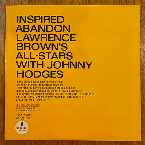 Lawrence Brown's All-Stars - Inspired Abandon(LP, Album)